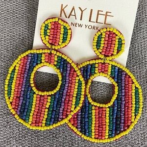 KAY LEE Round Beaded Earrings